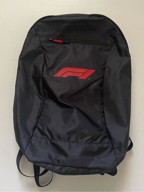 Formula 1 F1 Official Packable Backpack Black Red Travel School Laptop Bag NWOT